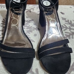 Sugar Beaded Heel Sandal Black Suede